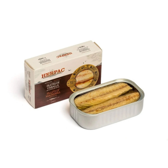 FILETES DE CABALLA EN ACEITE DE OLIVA LATA 120g. HERPAC BARBATE