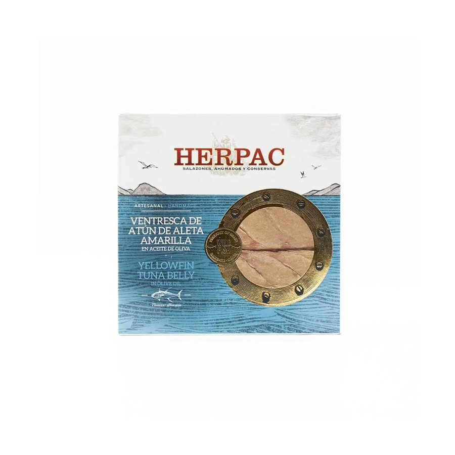 VENTRESCA DE ATÚN DE ALETA AMARILLA EN ACEITE DE OLIVA LATA 523g. HERP