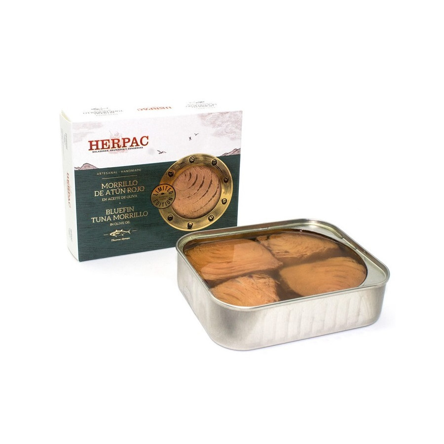 MORRILLO DE ATÚN ROJO EN ACEITE DE OLIVA LATA 245g. HERPAC BARBATE