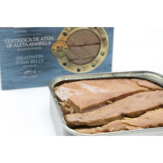 VENTRESCA DE ATÚN DE ALETA AMARILLA EN ACEITE DE OLIVA LATA 245g. HERP