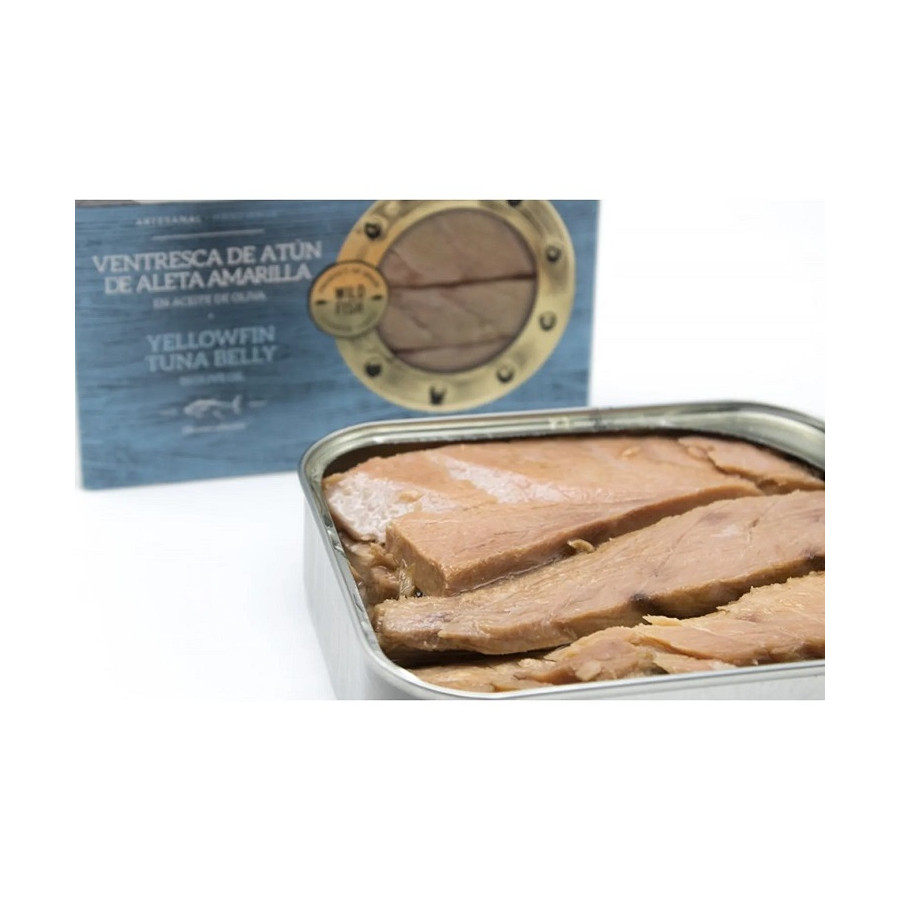 VENTRESCA DE ATÚN DE ALETA AMARILLA EN ACEITE DE OLIVA LATA 245g. HERP