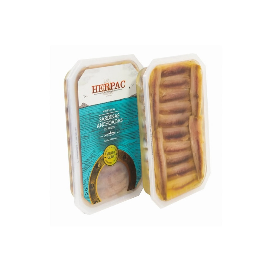 SARDINAS ANCHOADAS EN ACEITE 300g. HERPAC BARBATE