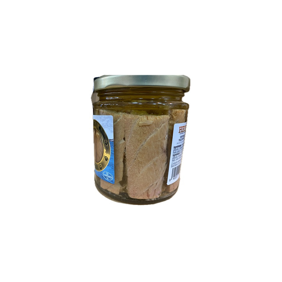 VENTRESCA DE ATÚN DE ALETA AMARILLA EN ACEITE DE OLIVA TARRO 250g. HER