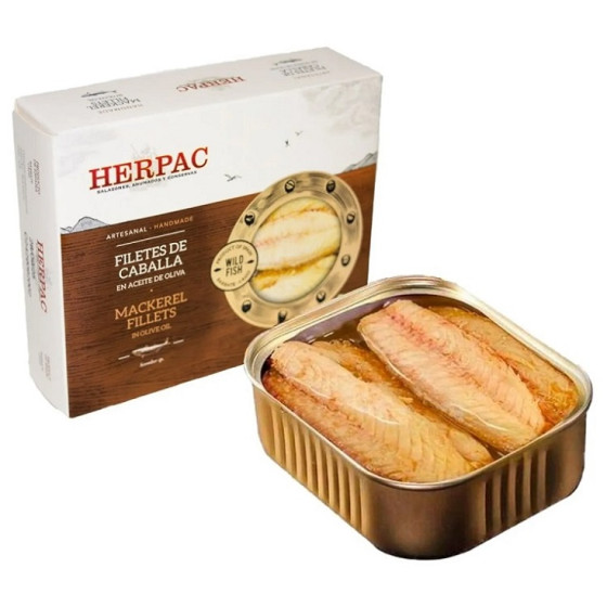 FILETES DE CABALLA EN ACEITE DE OLIVA LATA 245g. HERPAC BARBATE