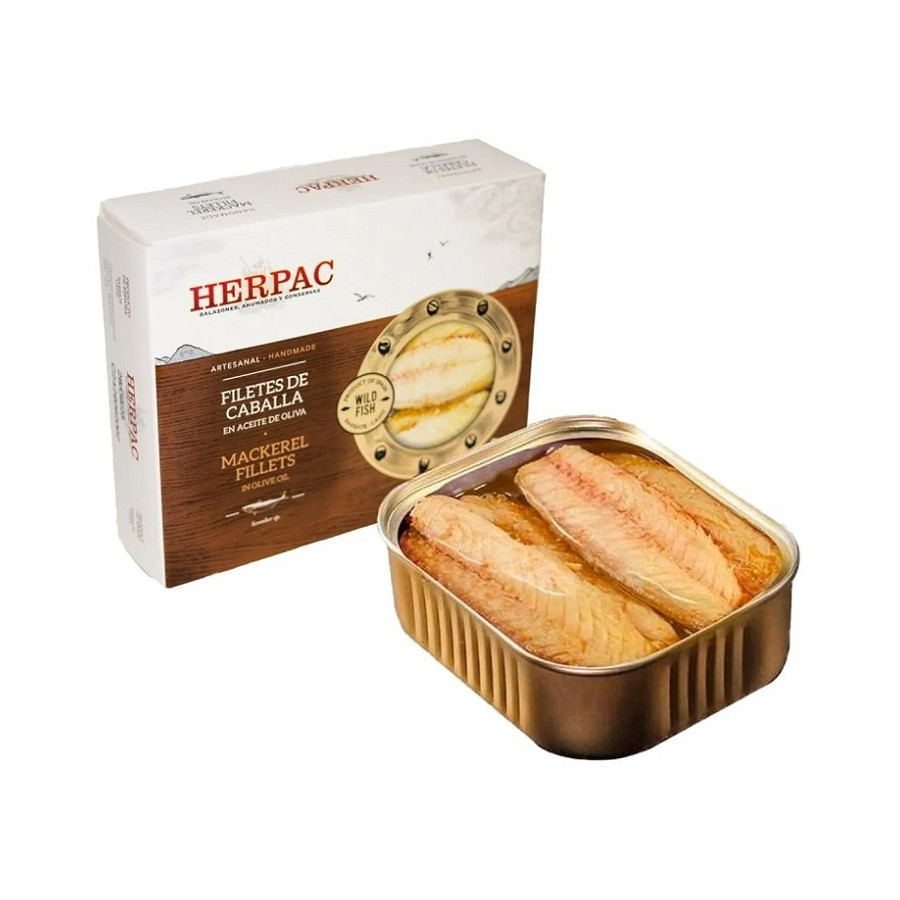 FILETES DE CABALLA EN ACEITE DE OLIVA LATA 245g. HERPAC BARBATE