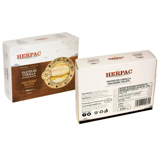 FILETES DE CABALLA EN ACEITE DE OLIVA LATA 245g. HERPAC BARBATE