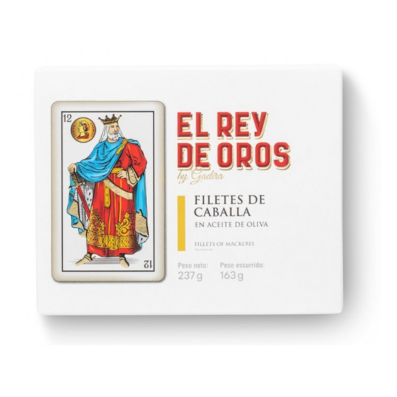 FILETES DE CABALLA EN ACEITE DE OLIVA LATA 120g. EL REY DE OROS BARBAT