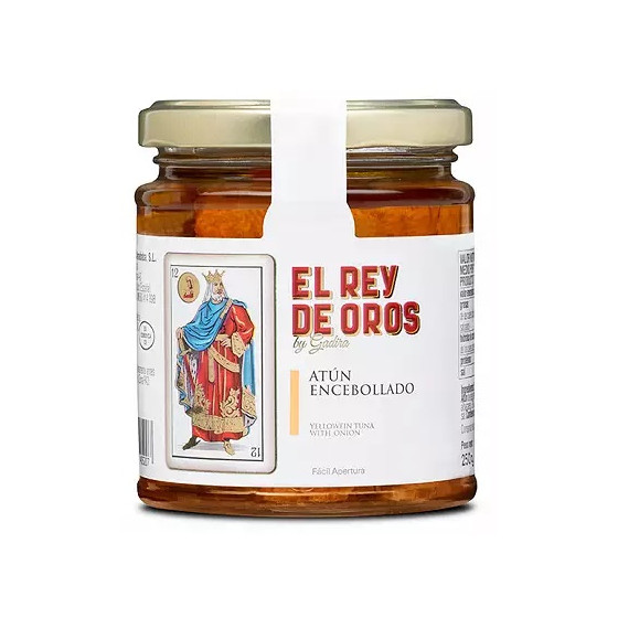 TARRO DE ATÚN ENCEBOLLADO 250 gr. EL REY DE OROS BARBATE