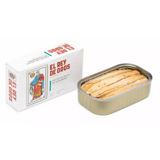 FILETES DE MELVA DE ALMADRABA EN ACEITE DE OLIVA LATA 120g. EL REY DE 