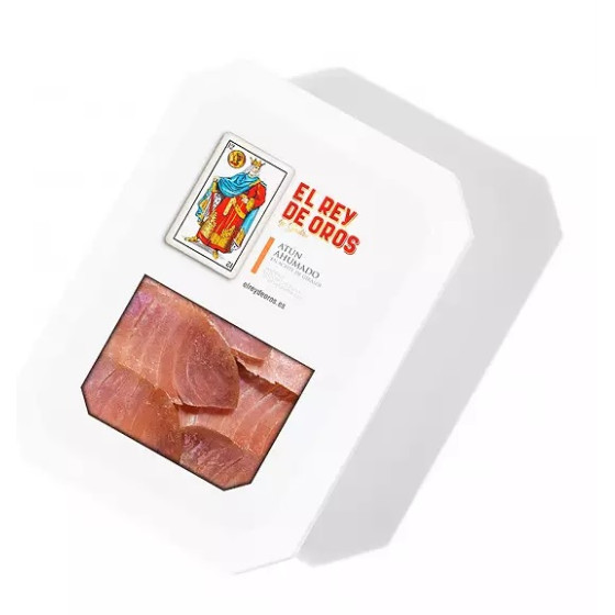 ATÚN AHUMADO EN ACEITE DE GIRASOL BANDEJA 170g. EL REY DE OROS BARBATE