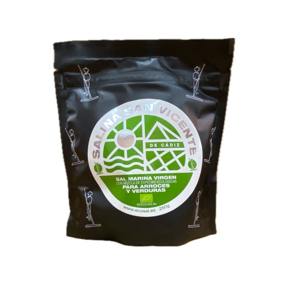 SAL MARINA VIRGEN PARA ARROCES Y VERDURAS 250 gr. SALINAS SAN VICENTE 