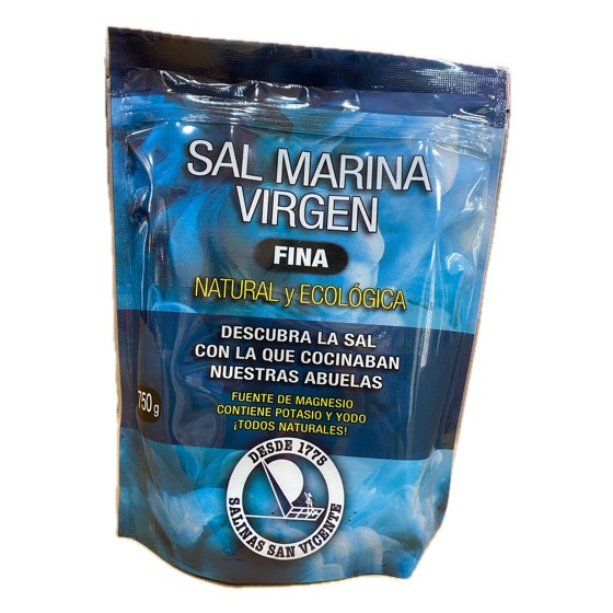 SAL MARINA VIRGEN (FINA) NATURAL Y ECOLÓGICA 750 gr. SALINAS SAN VICEN
