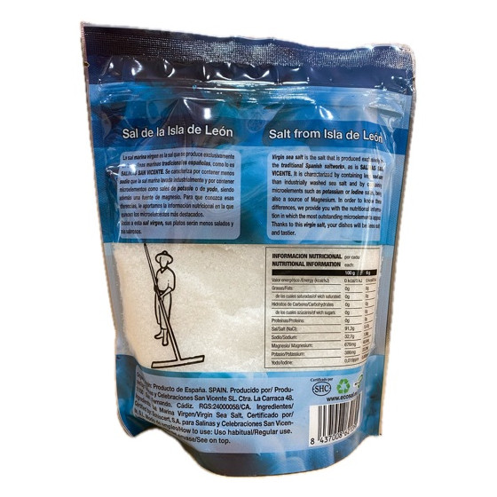 SAL MARINA VIRGEN (FINA) NATURAL Y ECOLÓGICA 750 gr. SALINAS SAN VICEN