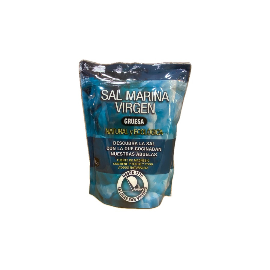 SAL MARINA VIRGEN (GRUESA) NATURAL Y ECOLÓGICA 1 kg. SALINAS SAN VICEN