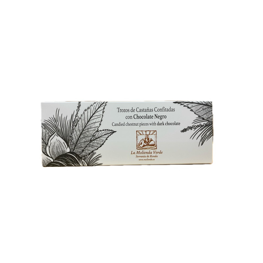 TROZOS DE CASTAÑAS CONFITADAS CON CHOCOLATE NEGRO 150 gr