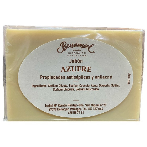JABÓN DE AZUFRE 100G BENAMIEL PIEL GRASA ACNÉ ANTISÉPTICO SIERRA DE GR