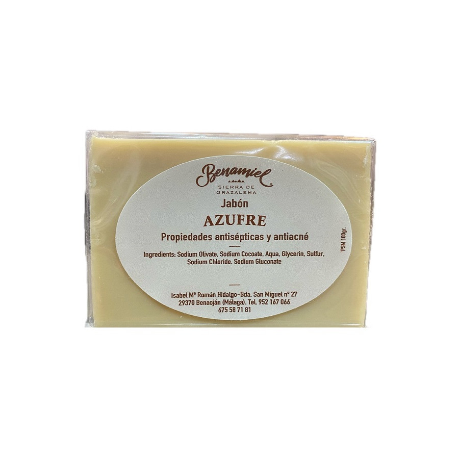 JABÓN DE AZUFRE 100G BENAMIEL PIEL GRASA ACNÉ ANTISÉPTICO SIERRA DE GR