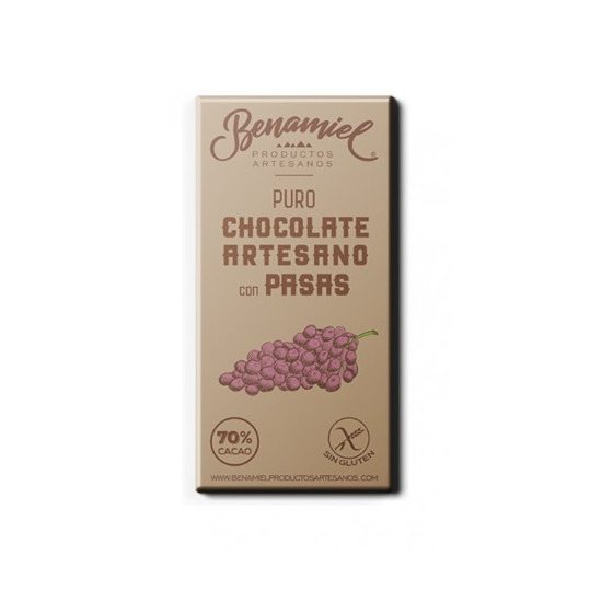 CHOCOLATE ARTESANO CON PASAS 115g. BENAMIEL SIERRA DE GRAZALEMA