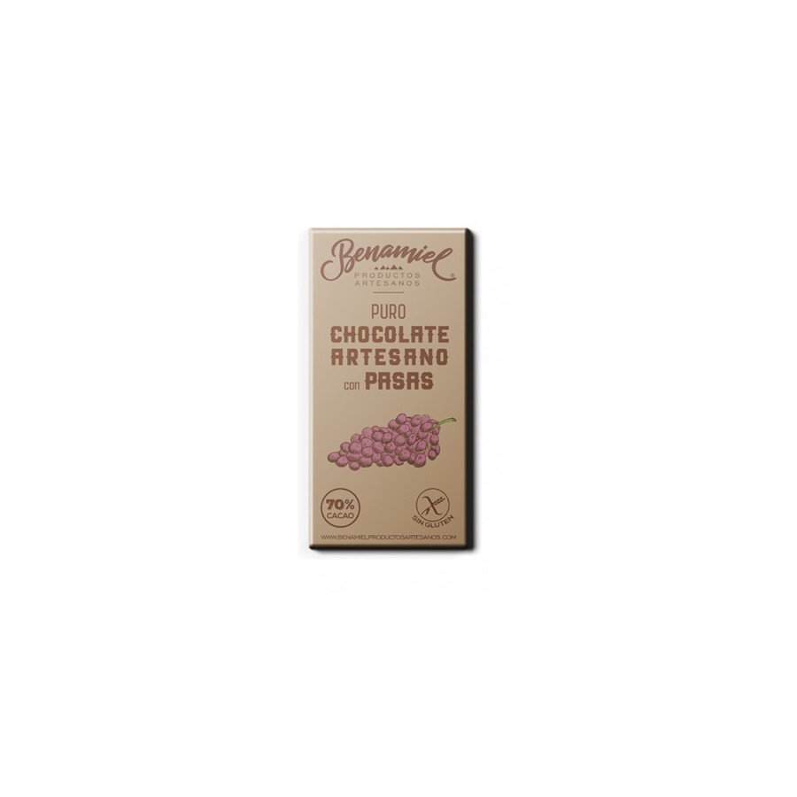 CHOCOLATE ARTESANO CON PASAS 115g. BENAMIEL SIERRA DE GRAZALEMA