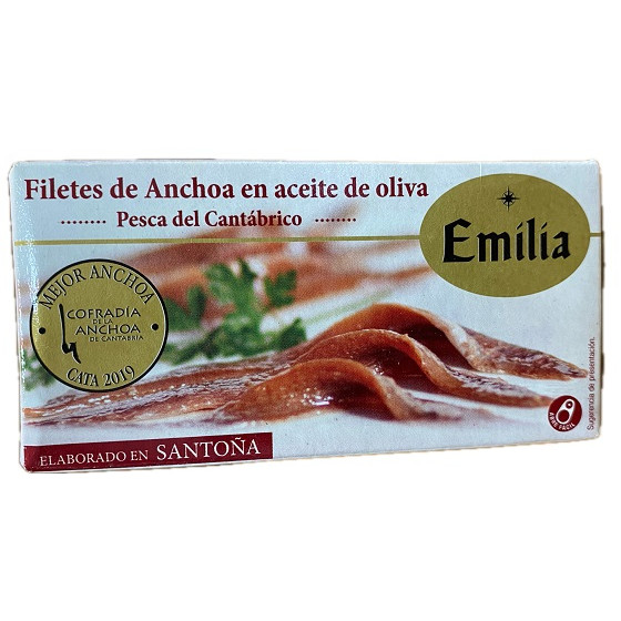 ANCHOAS DEL CANTÁBRICO 48G CONSERVAS EMILIA FILETES EN ACEITE DE OLIVA