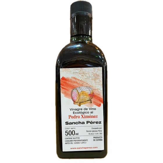 VINAGRE DE VINO ECOLÓGICO AL PEDRO XIMÉNEZ 500 ml. BODEGA SANCHA PEREZ