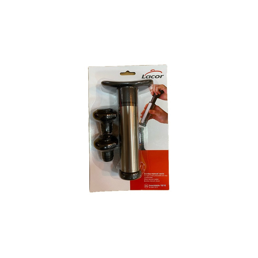 BOMBA MANUAL DE VACIO PARA BOTELLAS DE VINO CON DOS TAPONES