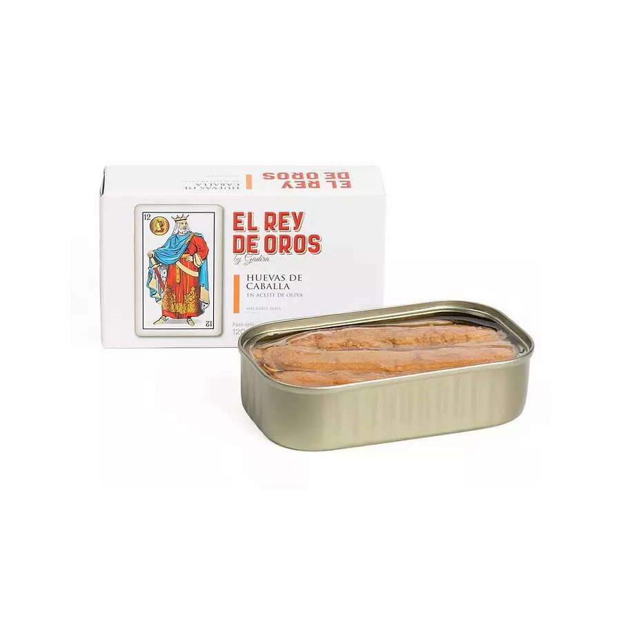 HUEVAS DE CABALLA EN ACEITE DE OLIVA LATA 120g. EL REY DE OROS BARBATE