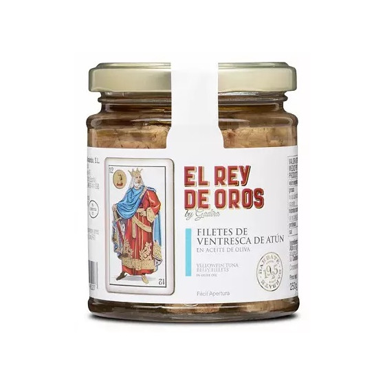 TARRO FILETES DE VENTRESCA DE ATÚN EN ACEITE 250 gr. EL REY DE OROS BA