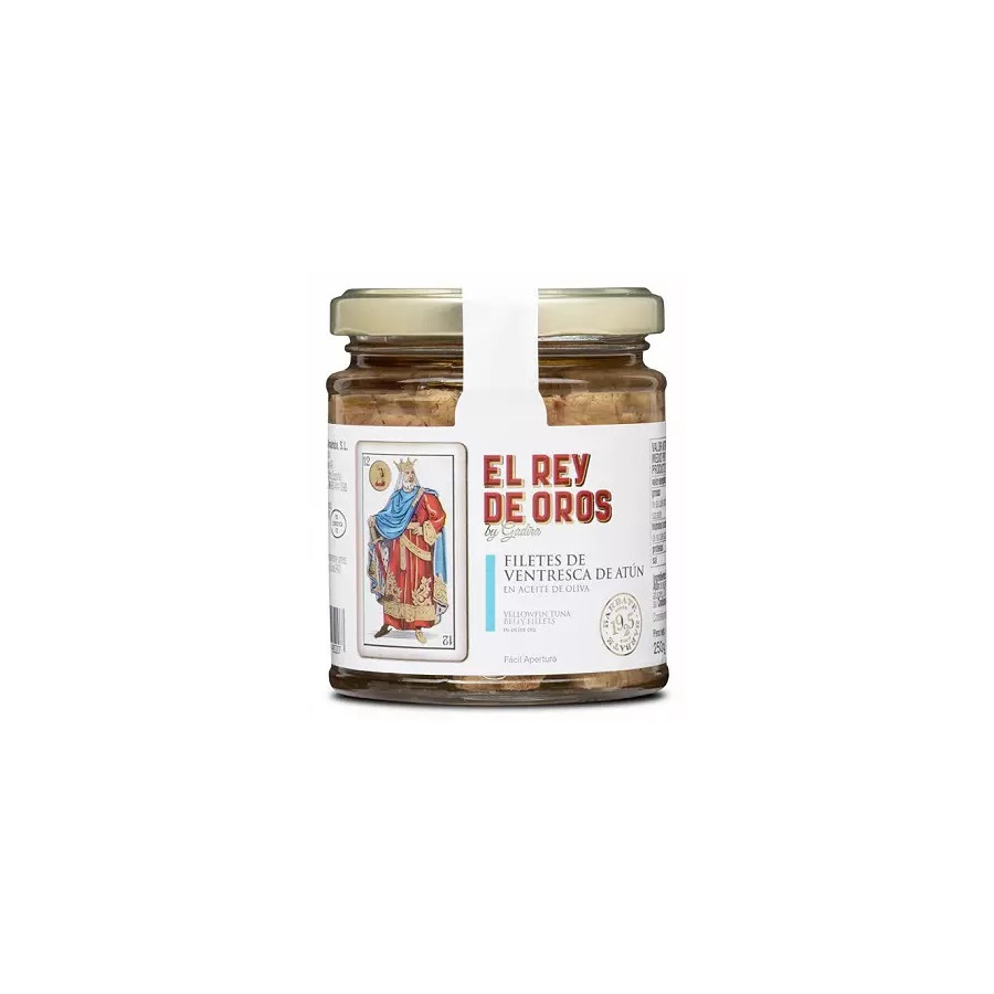 TARRO FILETES DE VENTRESCA DE ATÚN EN ACEITE 250 gr. EL REY DE OROS BA