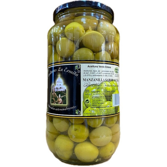 ACEITUNAS MANZANILLAS SABOR ANCHOA 1350 gr. ACEITUNAS LA ERMITA