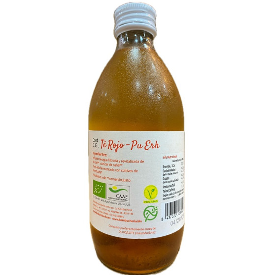 BIO KOMBUCHA ARTESANAL TÉ ROJO PU ERH 33CL LA KOMBUCHERÍA