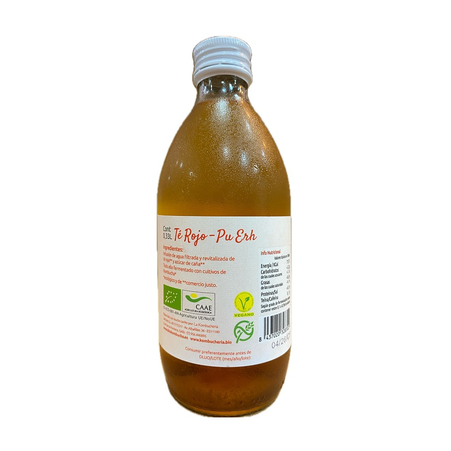 BIO KOMBUCHA ARTESANAL TÉ ROJO PU ERH 33CL LA KOMBUCHERÍA
