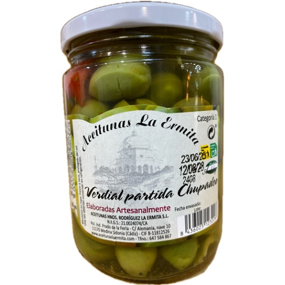 ACEITUNAS VERDIAL PARTIDA “CHUPADEO” 650 G – GOURMET DE MEDINA-SIDONIA