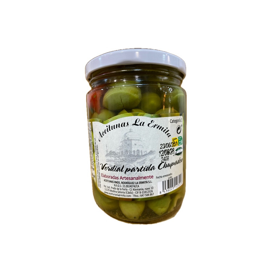 ACEITUNAS VERDIAL PARTIDA “CHUPADEO” 650 G – GOURMET DE MEDINA-SIDONIA