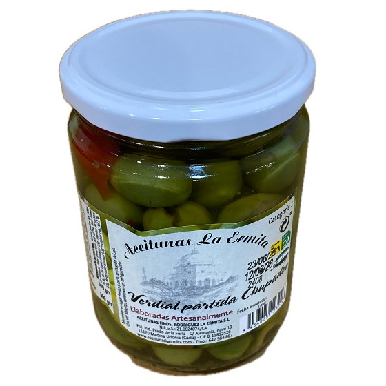 ACEITUNAS VERDIAL PARTIDA “CHUPADEO” 650 G – GOURMET DE MEDINA-SIDONIA