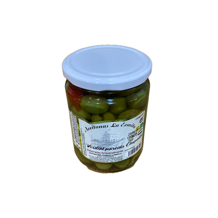 ACEITUNAS VERDIAL PARTIDA “CHUPADEO” 650 G – GOURMET DE MEDINA-SIDONIA