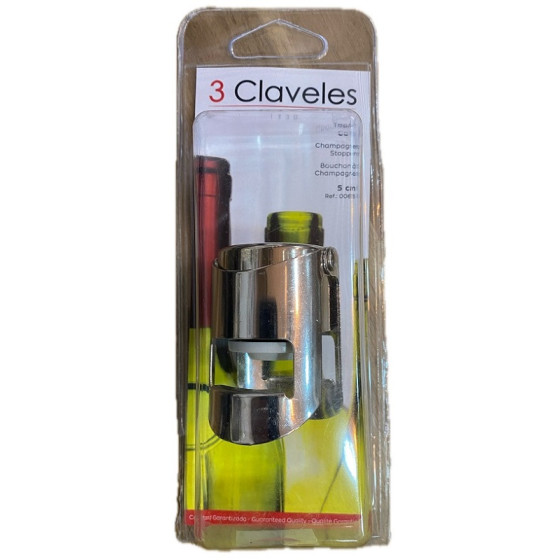 TAPÓN PARA CAVA 3 CLAVELES 5 CM – CROMADO DE ALTA CALIDAD PARA BOTELLA