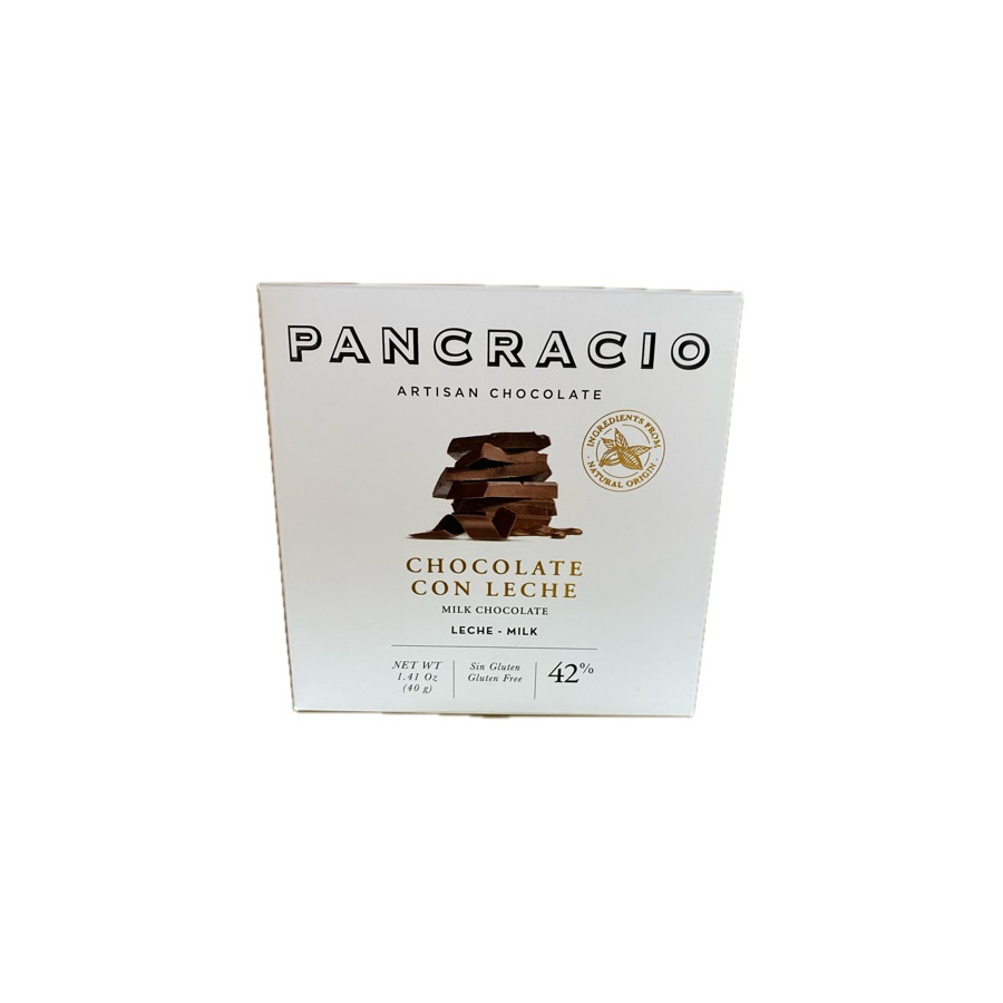 CHOCOLATE ARTESANO CON LECHE 40g PANCRACIO