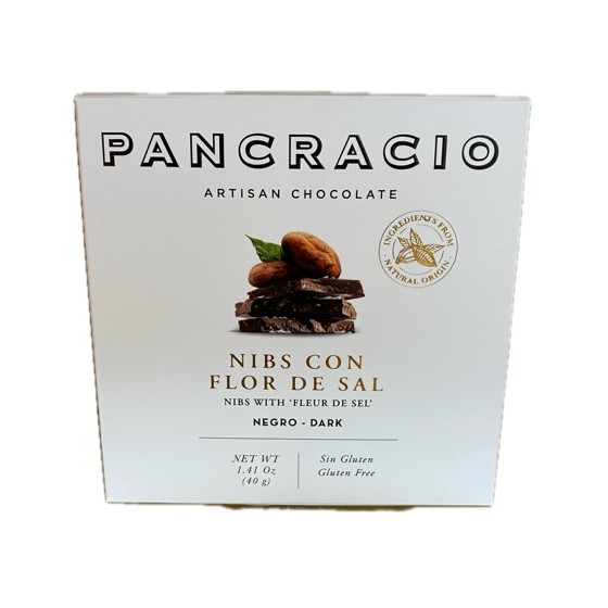 CHOCOLATE ARTESANO NIBS CON FLOR DE SAL 40g PANCRACIO