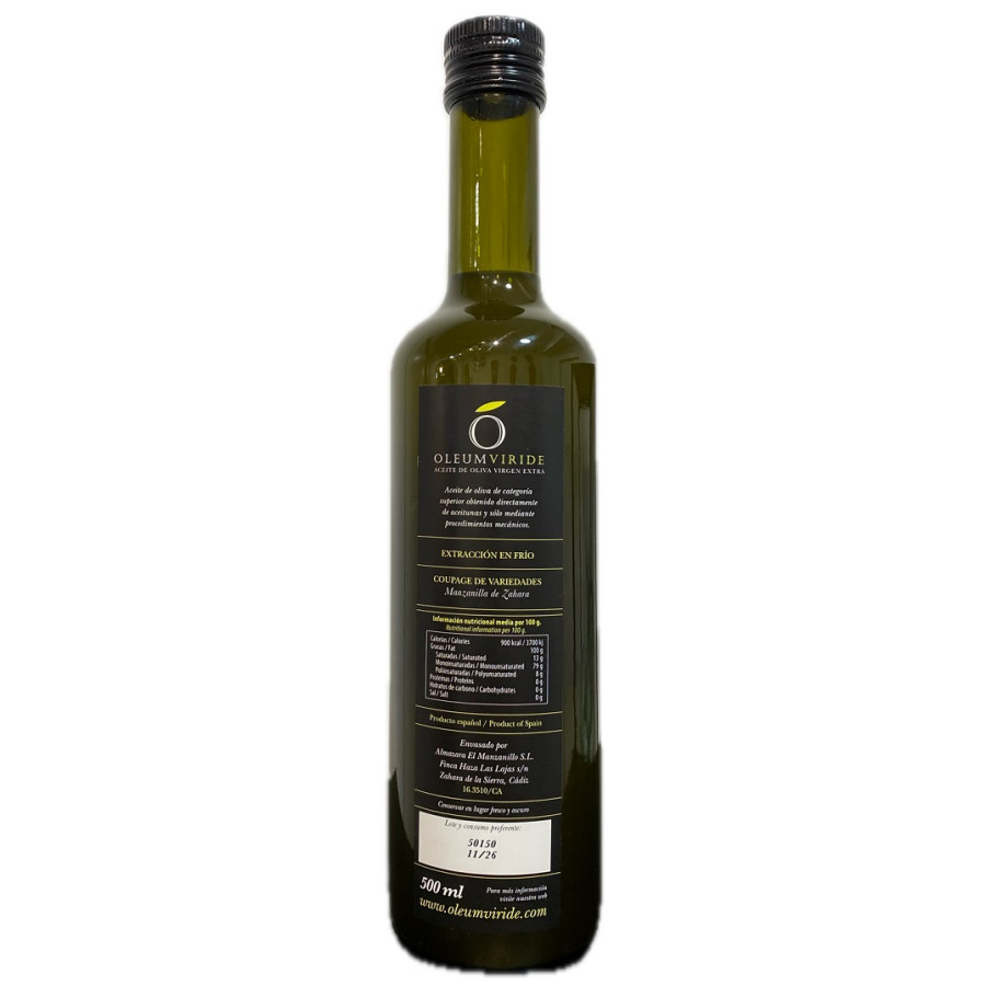 ACEITE DE OLIVA VIRGEN EXTRA ECOLÓGICO OLEUM VIRIDE 500 ML – ZAHARA DE