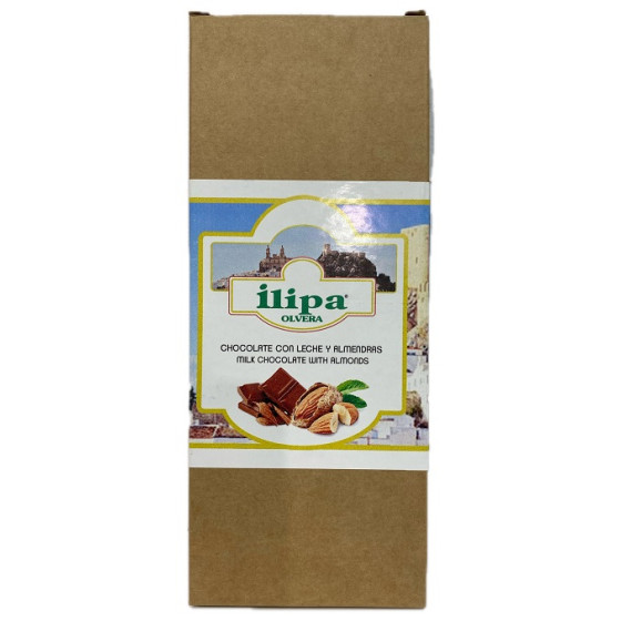 CHOCOLATE CON LECHE Y ALMENDRAS ILIPA 110 G – ARTESANAL DE OLVERA (CÁD