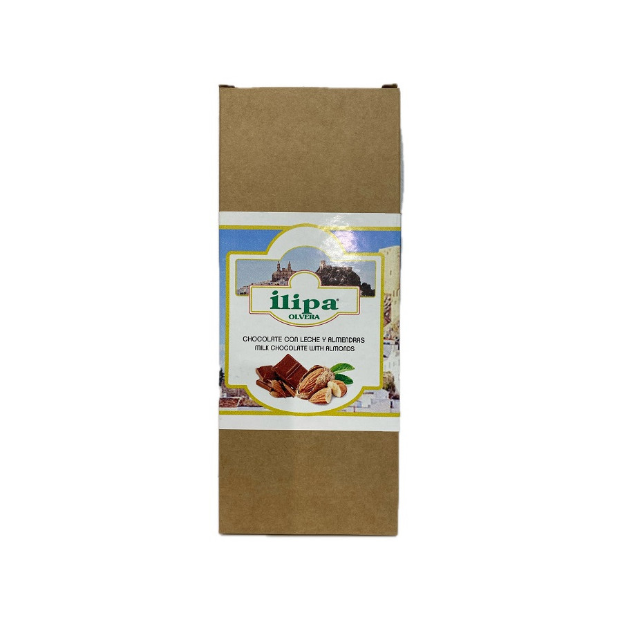 CHOCOLATE CON LECHE Y ALMENDRAS ILIPA 110 G – ARTESANAL DE OLVERA (CÁD