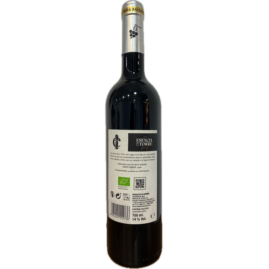 PETIT VERDOT 100 % ESENCIA DE LA TORRE 75 CL – TINTO ECOLÓGICO DE CADI