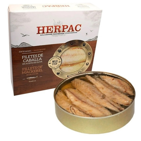 FILETES DE CABALLA EN ACEITE DE OLIVA LATA 525g. HERPAC BARBATE
