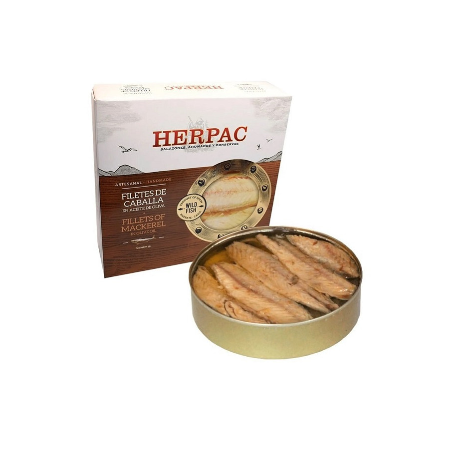 FILETES DE CABALLA EN ACEITE DE OLIVA LATA 525g. HERPAC BARBATE