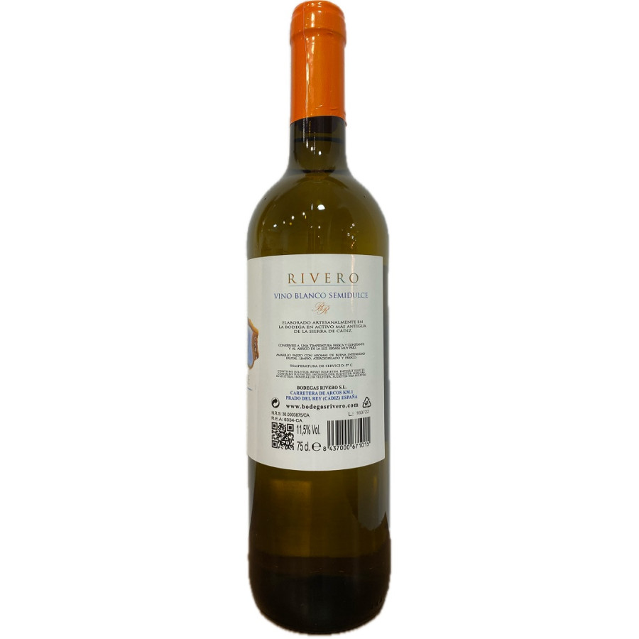 BLANCO SEMIDULCE BODEGAS RIVERO 75 CL – VINO DE PRADO DEL REY, CÁDIZ