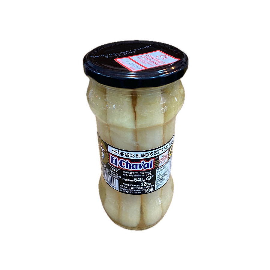 ESPÁRRAGOS BLANCOS EXTRA 9-12 UNIDADES 540G CONSERVAS EL CHAVAL NAVARR