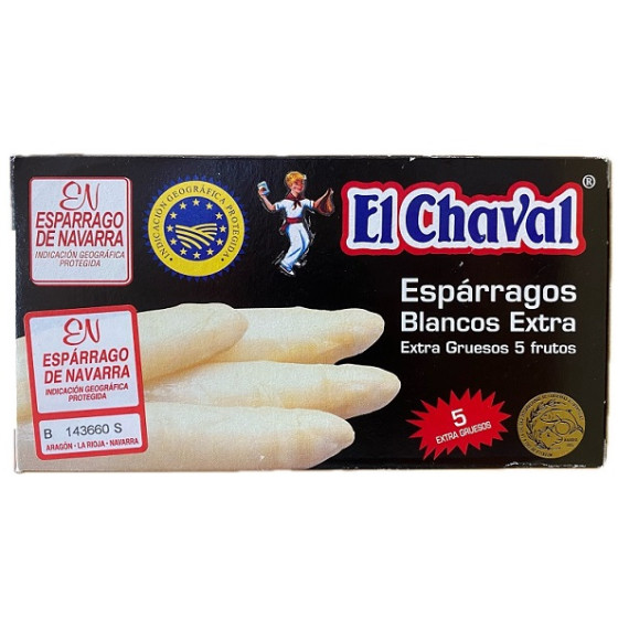 ESPÁRRAGOS BLANCOS EXTRA GRUESOS 5 FRUTOS 390G CONSERVAS EL CHAVAL NAV