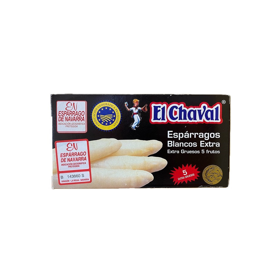 ESPÁRRAGOS BLANCOS EXTRA GRUESOS 5 FRUTOS 390G CONSERVAS EL CHAVAL NAV