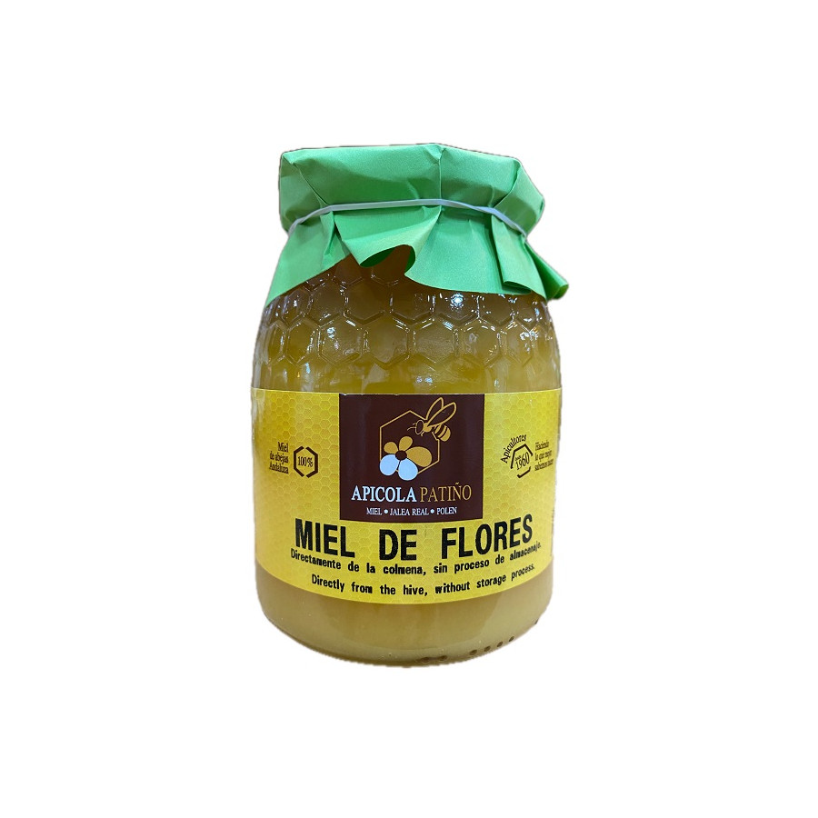 MIEL DE COLMENA APÍCOLA PATIÑO 1 KG – MIEL CRUDA ARTESANAL EN TARRO DE